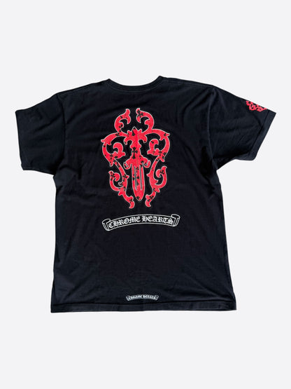 Chrome Hearts Black & Red Dagger Logo T-Shirt