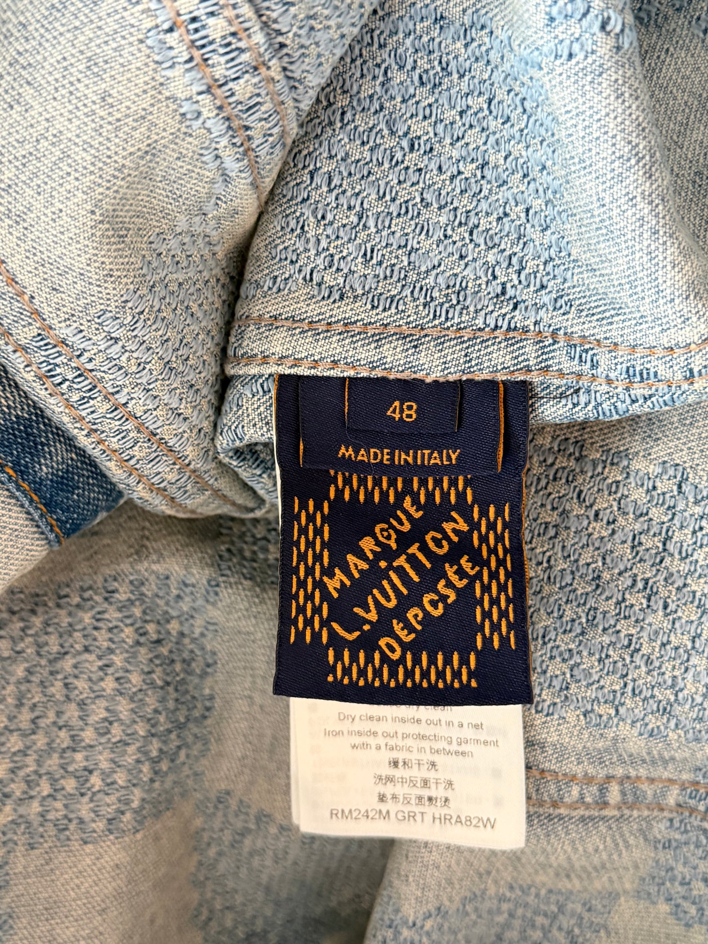 Louis Vuitton Blue Embellished Damier Denim Jacket