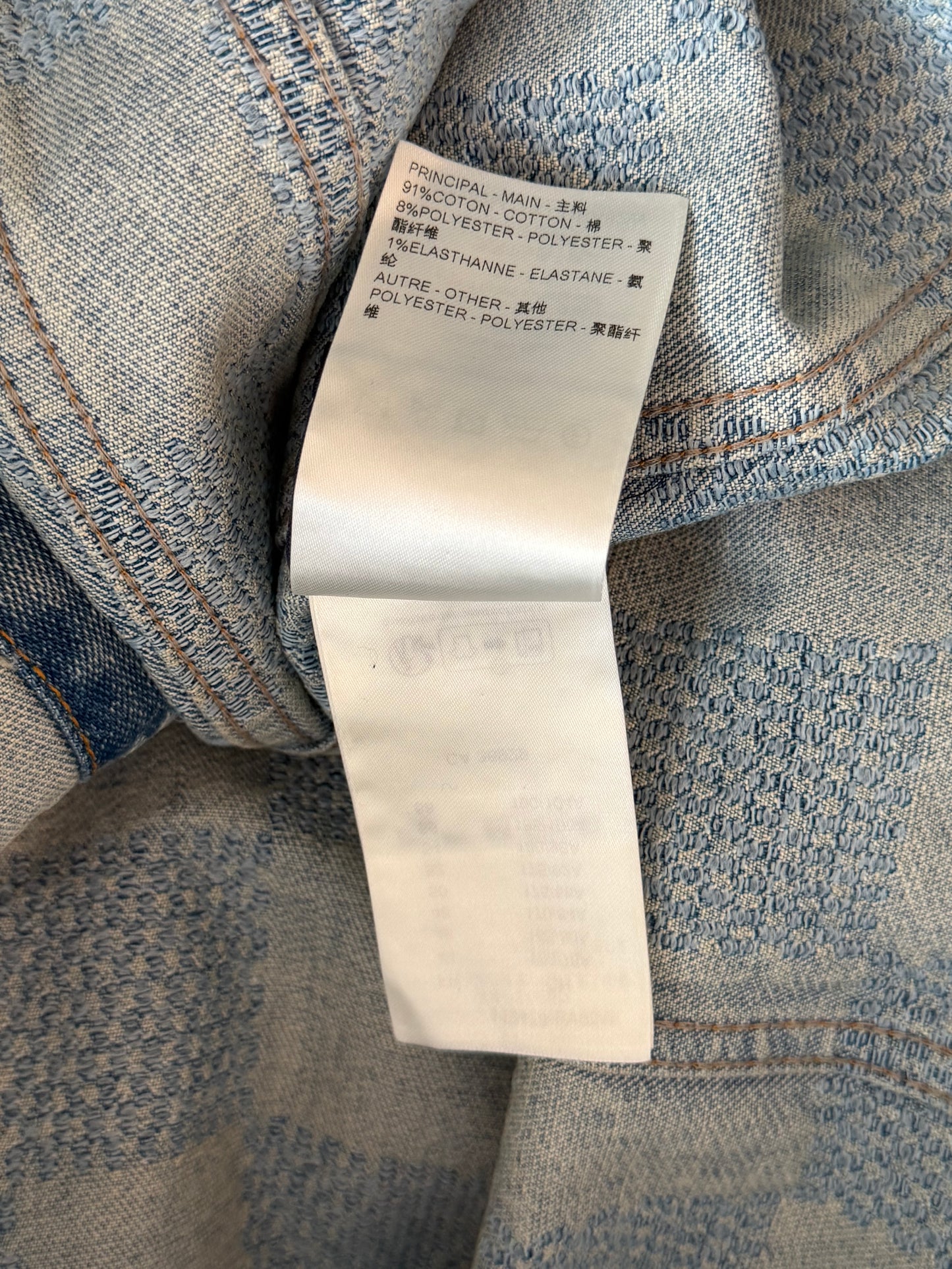 Louis Vuitton Blue Embellished Damier Denim Jacket