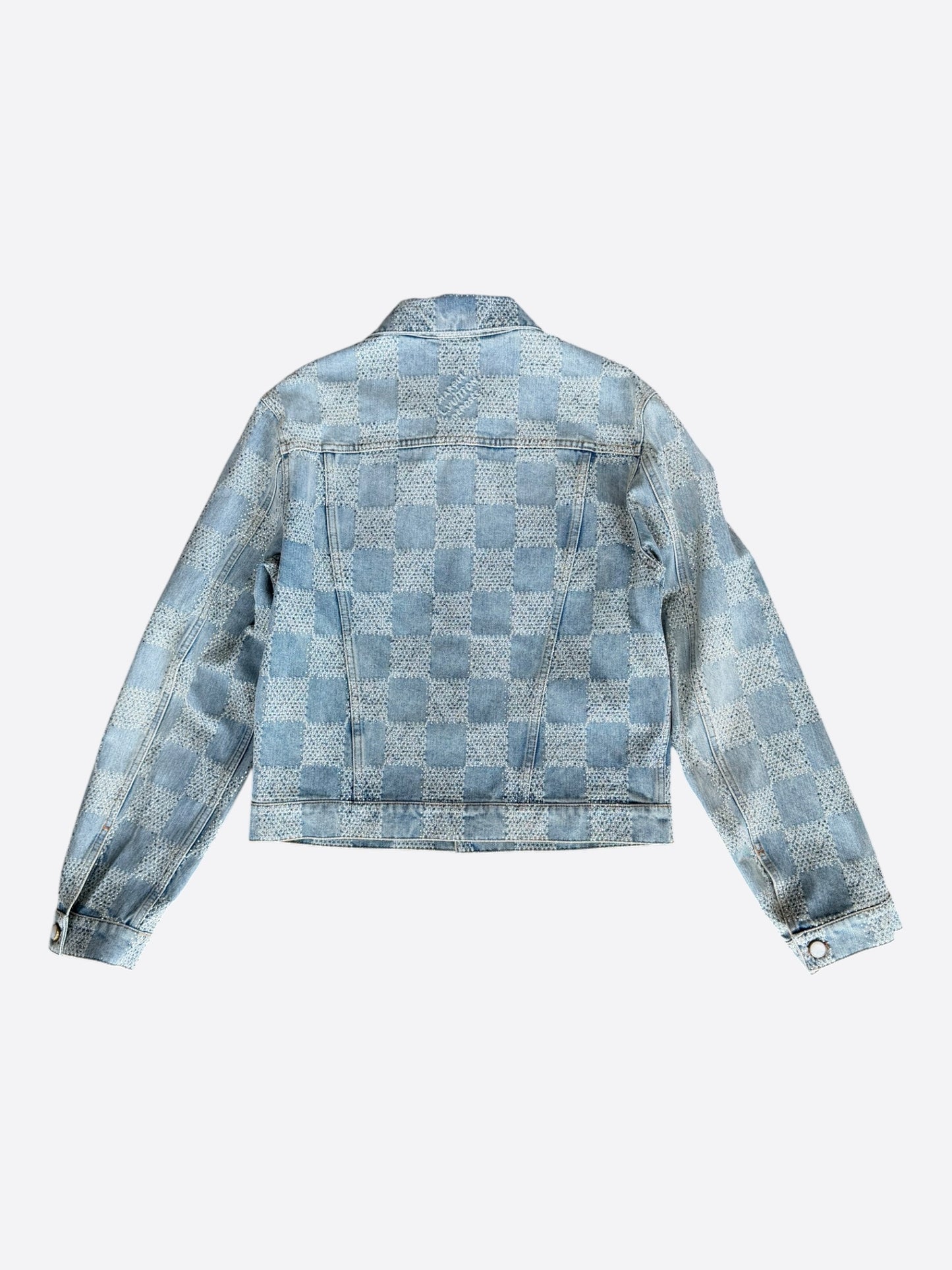 Louis Vuitton Blue Embellished Damier Denim Jacket