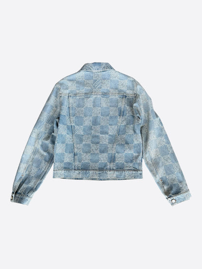 Louis Vuitton Blue Embellished Damier Denim Jacket