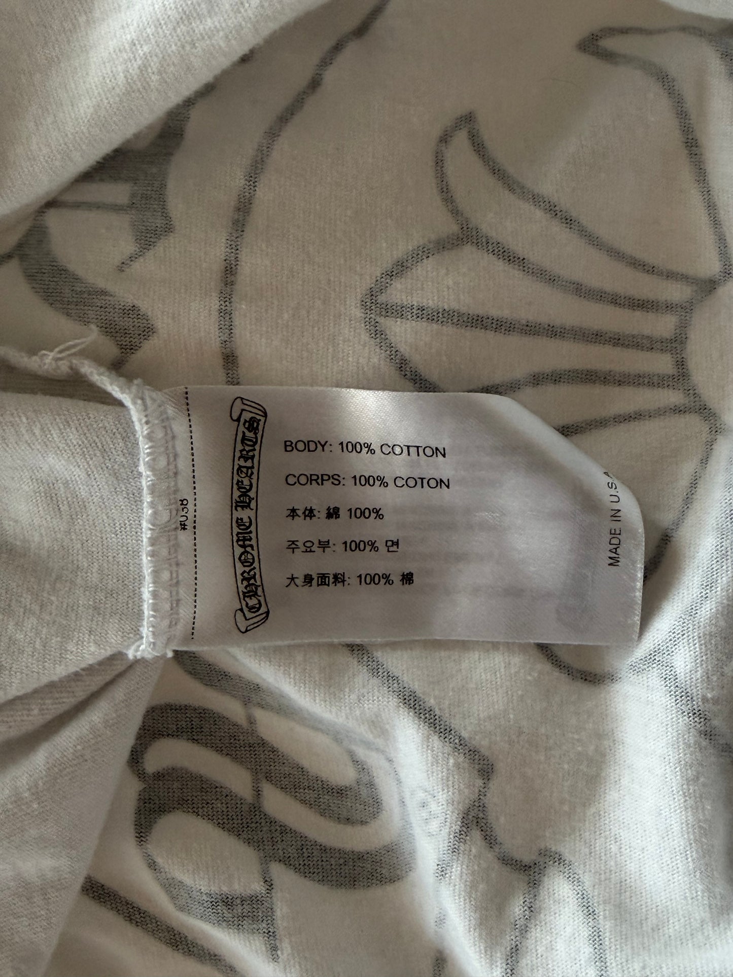 Chrome Hearts White & Multicolor Horseshoe Logo Longsleeve T-Shirt