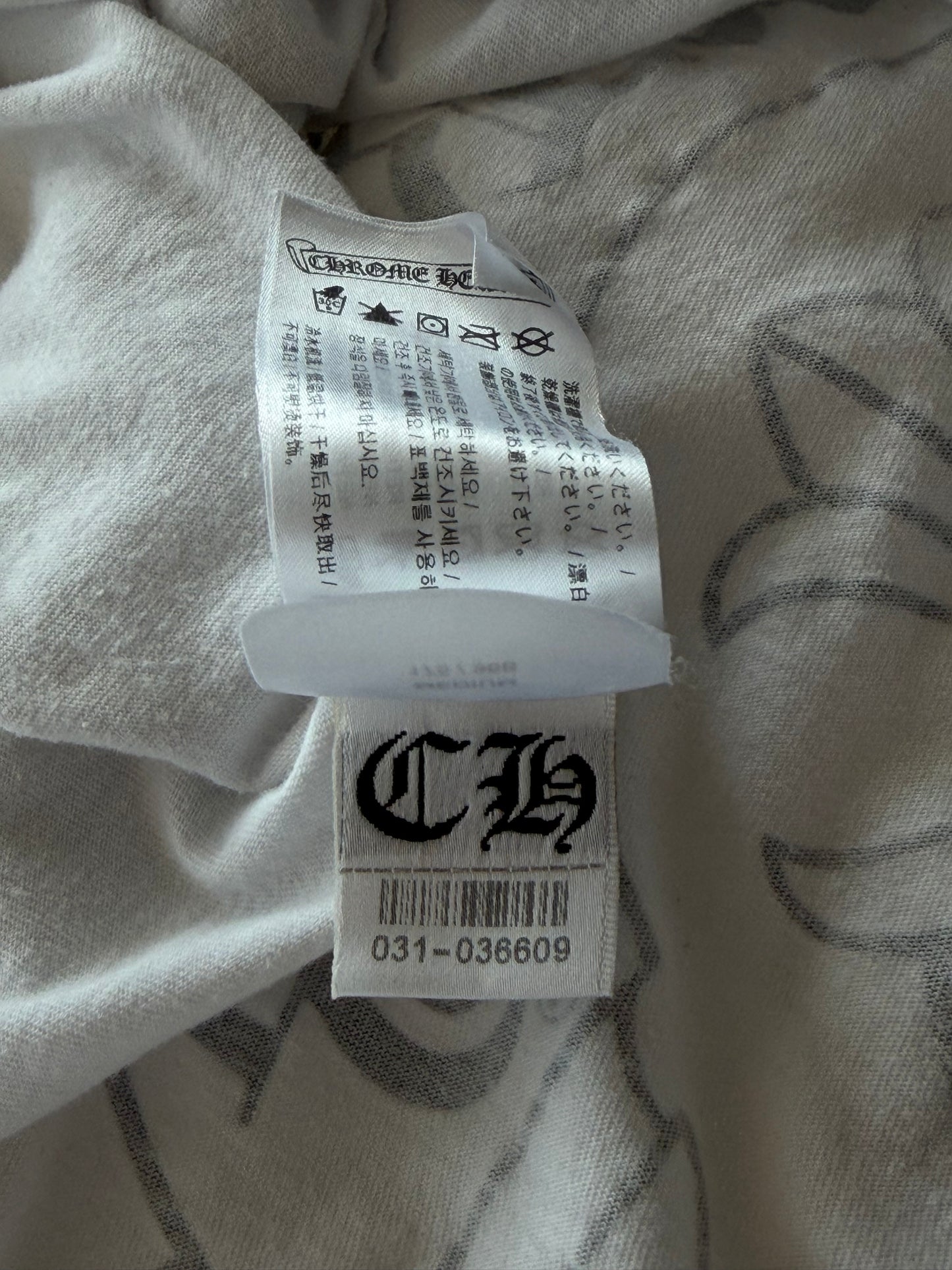Chrome Hearts White & Multicolor Horseshoe Logo Longsleeve T-Shirt