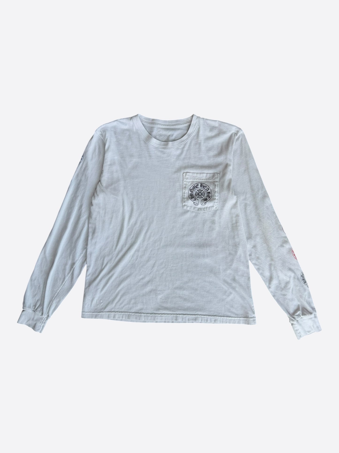 Chrome Hearts White & Multicolor Horseshoe Logo Longsleeve T-Shirt