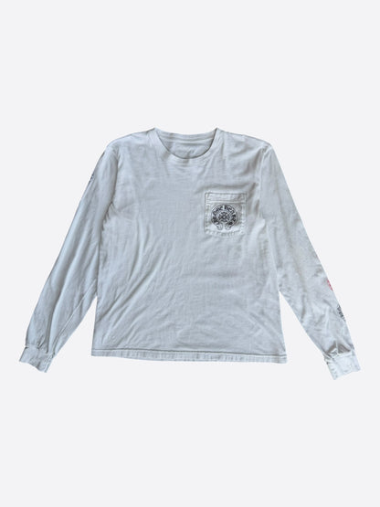 Chrome Hearts White & Multicolor Horseshoe Logo Longsleeve T-Shirt