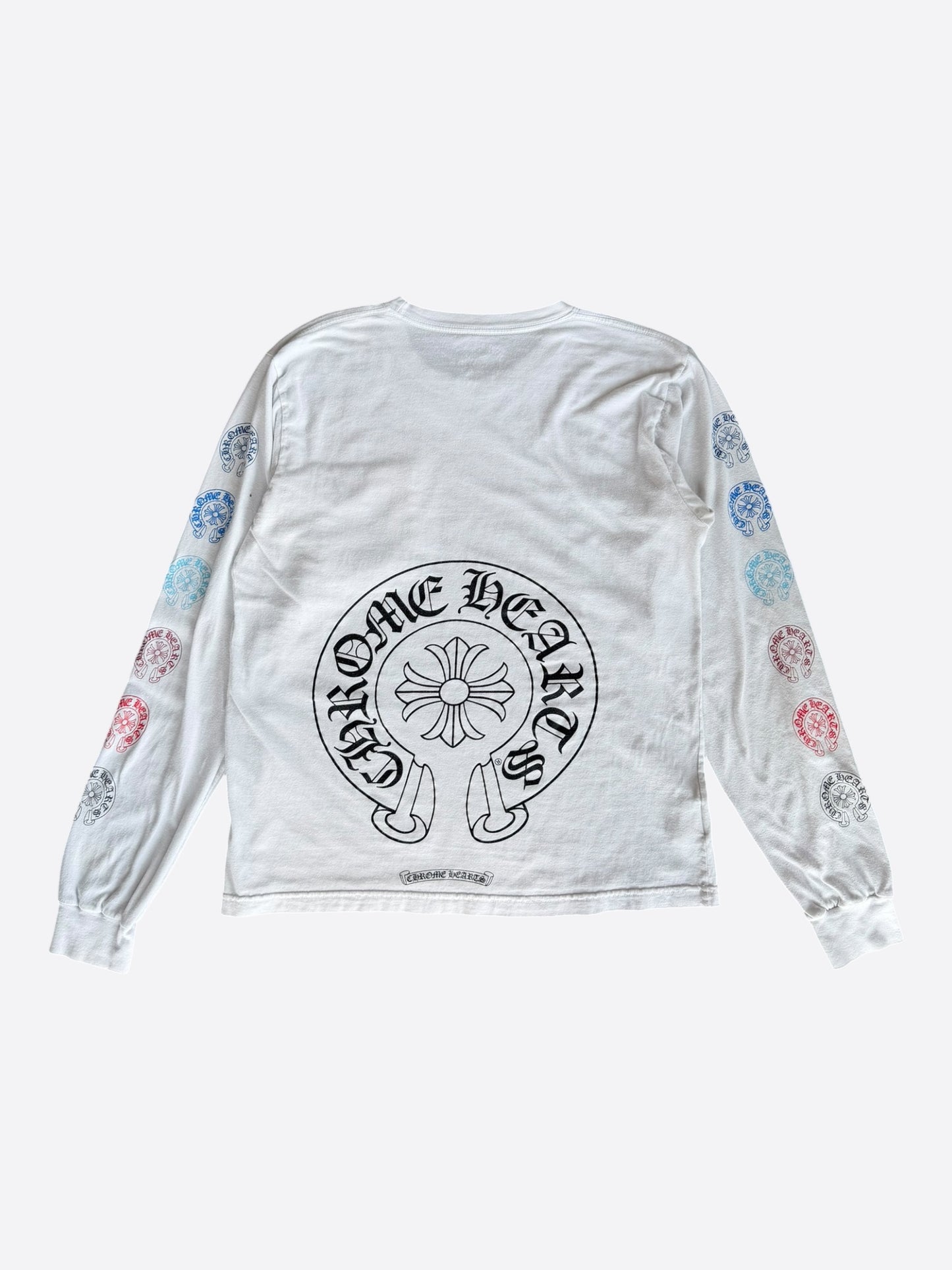 Chrome Hearts White & Multicolor Horseshoe Logo Longsleeve T-Shirt