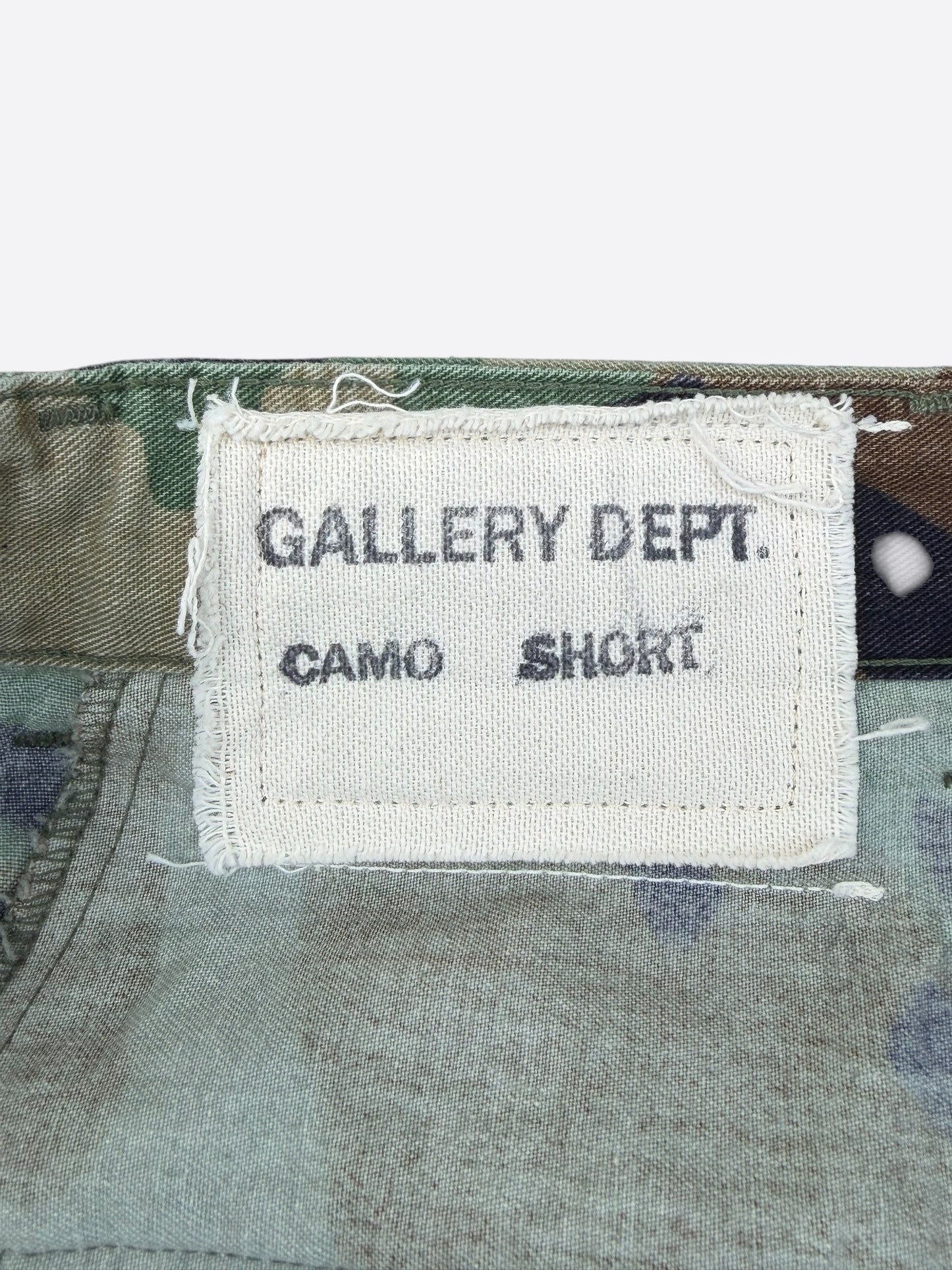 Gallery Dept Green Camouflage G Patch Cargo Shorts