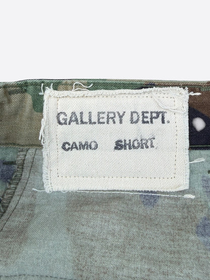 Gallery Dept Green Camouflage G Patch Cargo Shorts