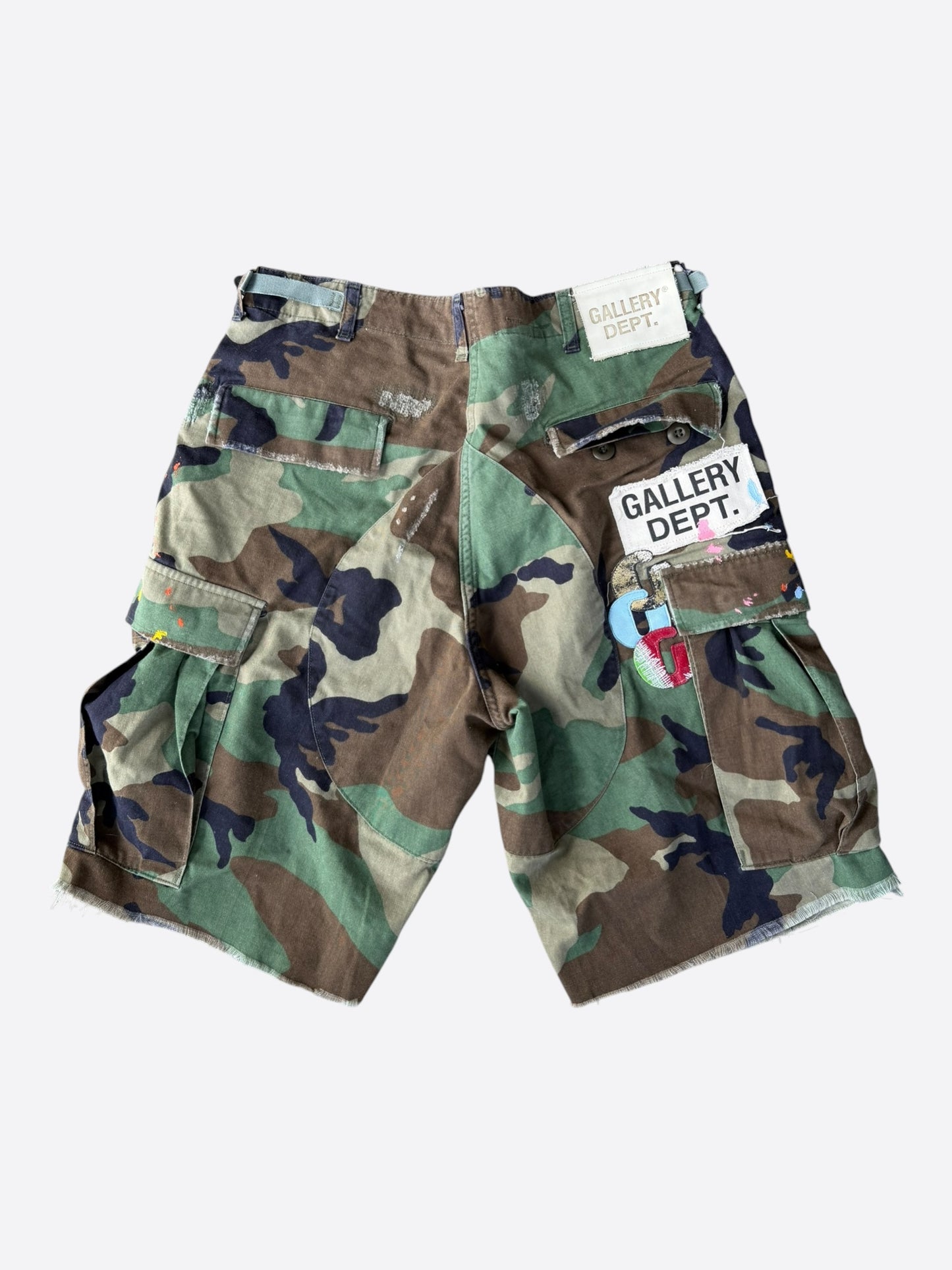Gallery Dept Green Camouflage G Patch Cargo Shorts