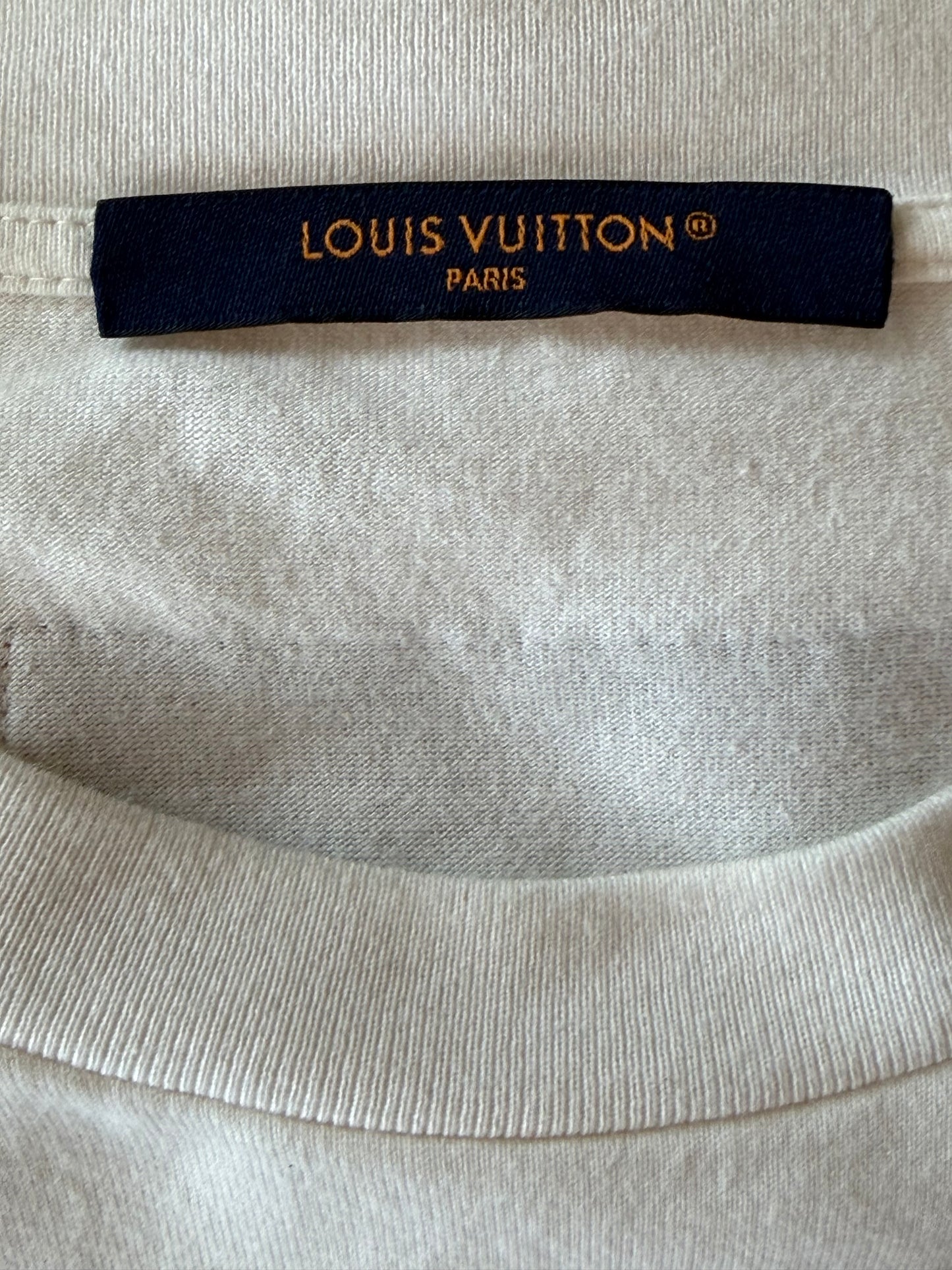 Louis Vuitton White Embossed Logo T-Shirt