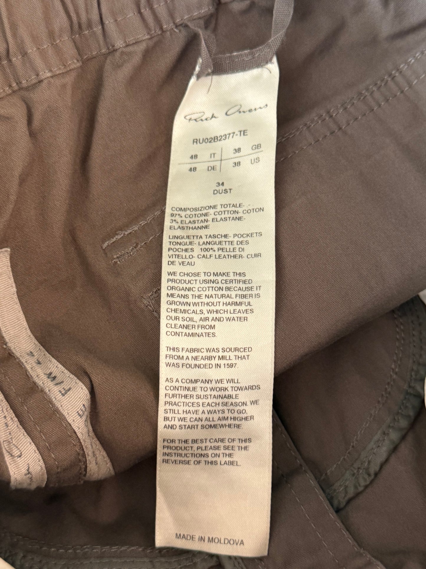 Rick Owens Brown Bauhaus Cargo Pants