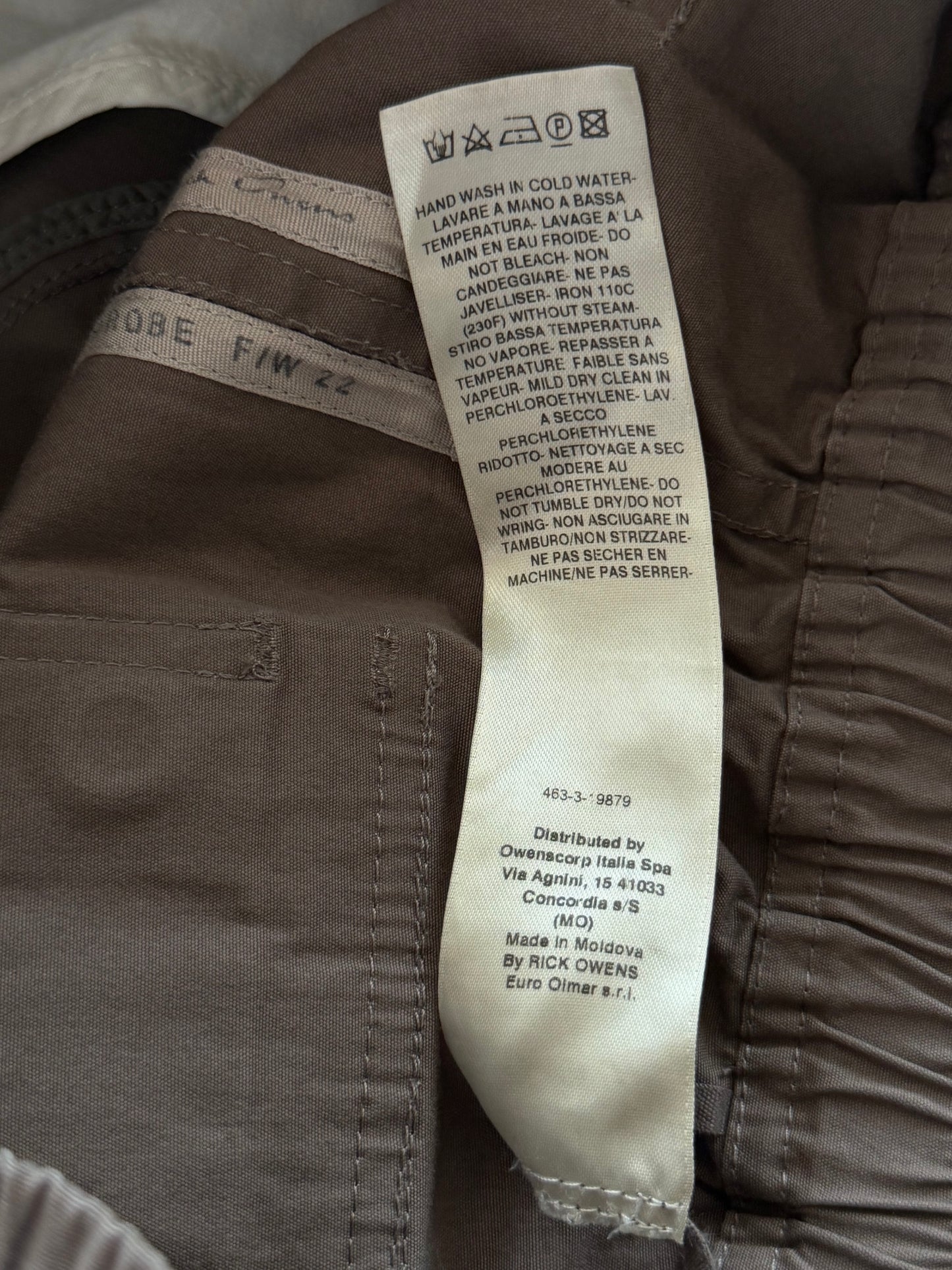Rick Owens Brown Bauhaus Cargo Pants
