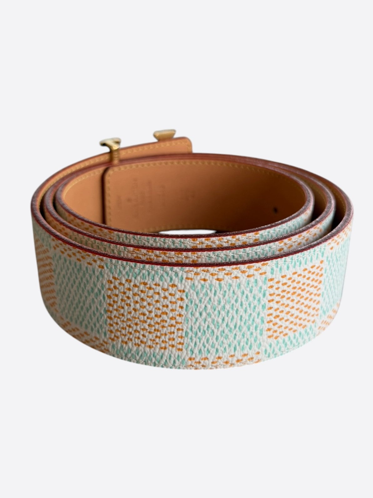Louis Vuitton White, Blue & Orange Damier Belt