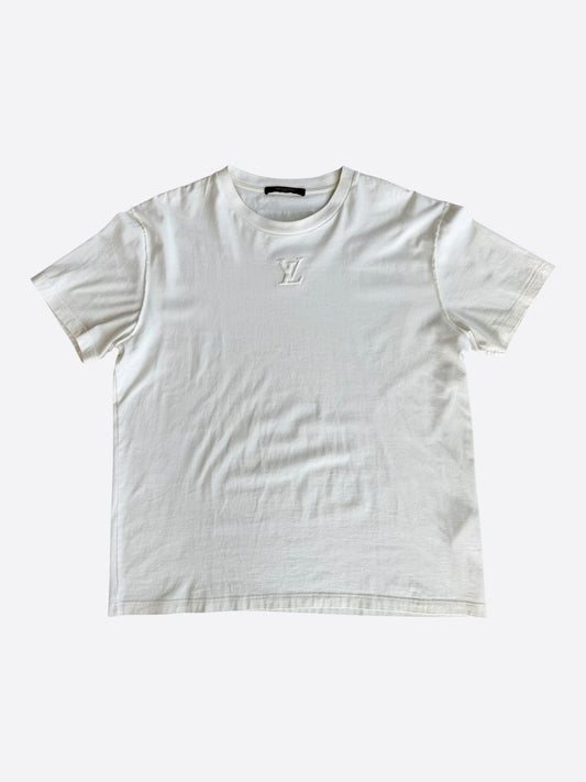 Louis Vuitton White Embossed Logo T-Shirt