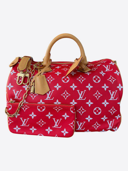 Louis Vuitton Red & White Monogram P9 Speedy 40