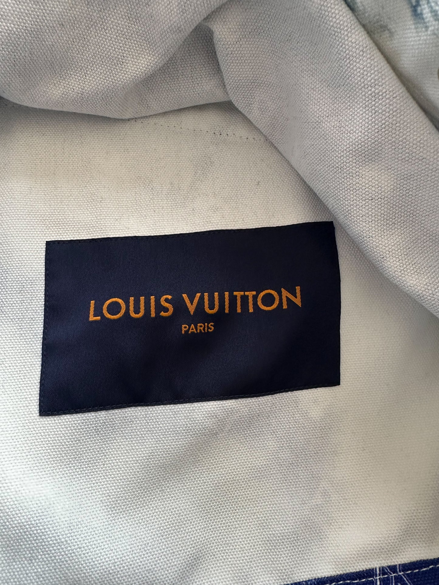 Louis Vuitton Blue Bandana Mixed Leather Jacket