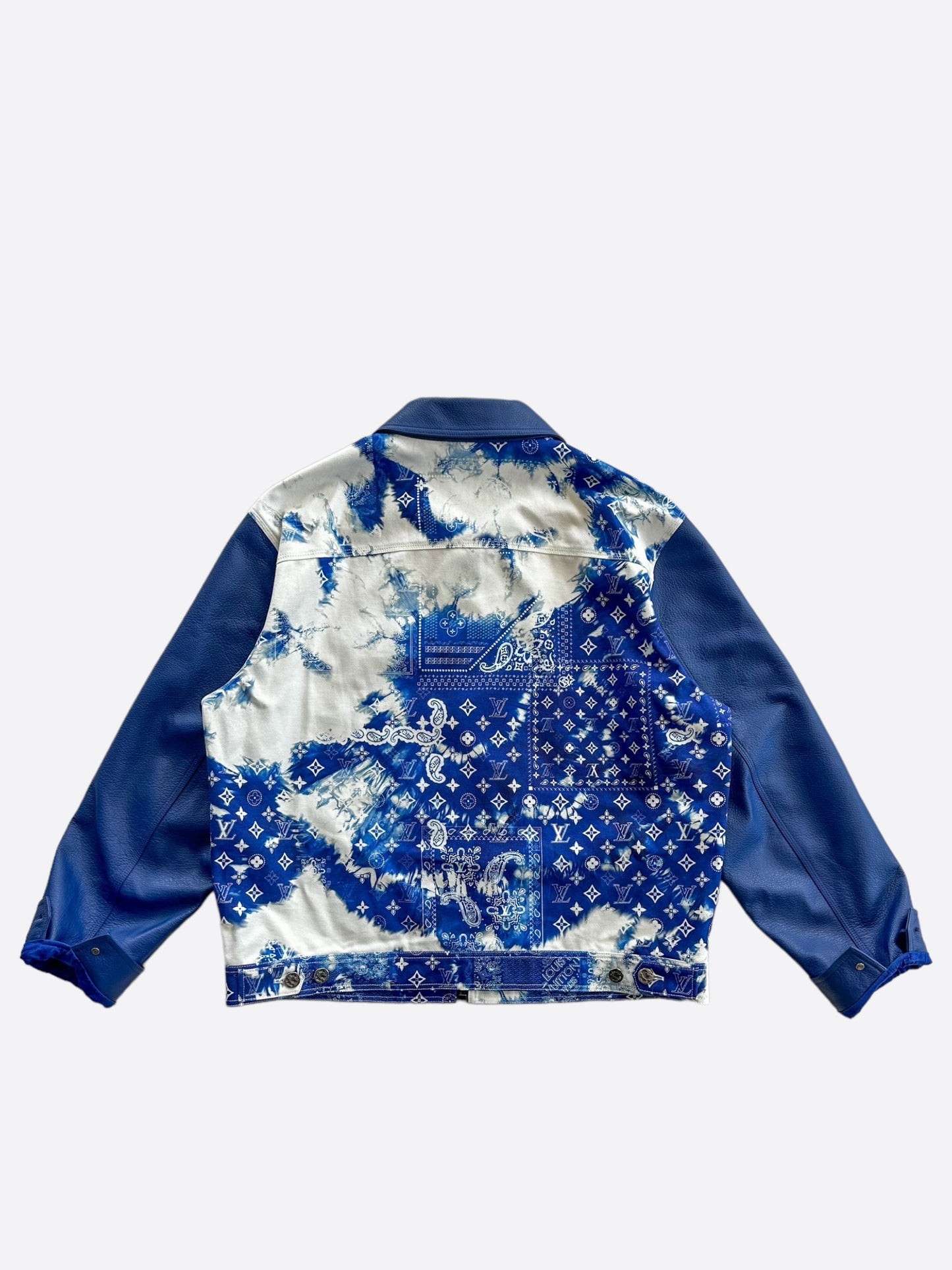 Louis Vuitton Blue Bandana Mixed Leather Jacket