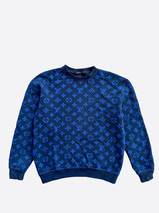 Louis Vuitton Blue Monogram Jacquard Sweater