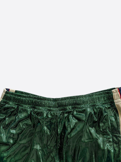 Gucci Metallic Green Logo Striped Trackpants