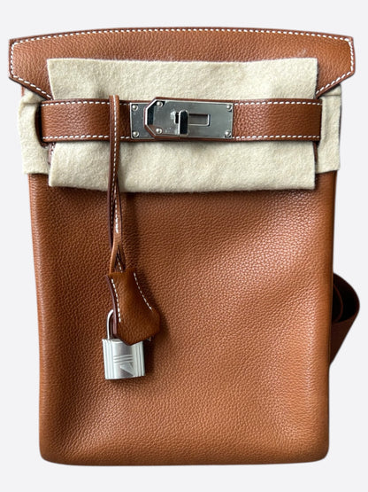 Hermes Chestnut HAC A Dos Crossbody Backpack