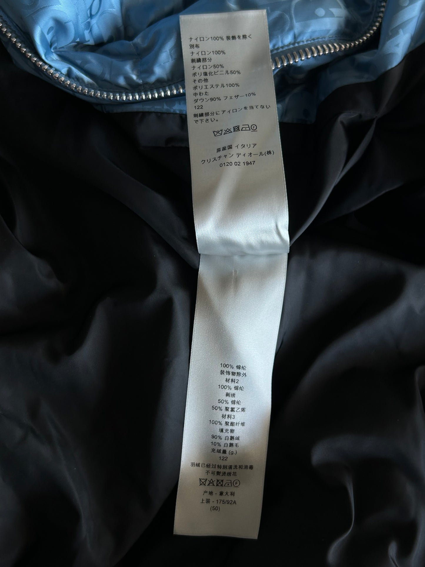 Dior Blue Oblique Puffer Jacket