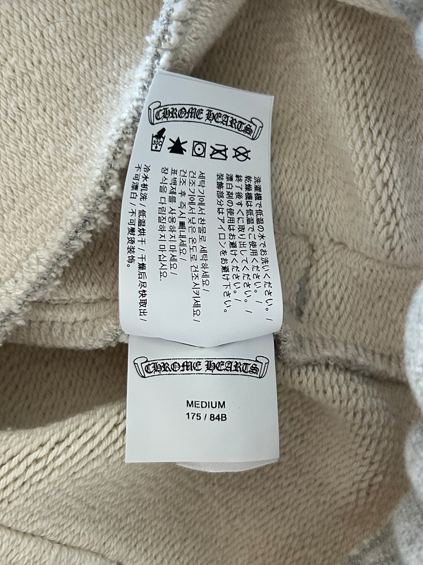 Chrome Hearts Grey & Black CH Logo Embroidered Sweatpants