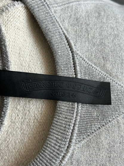Chrome Hearts Grey & Black Triple Cross CH Logo Embroidered Sweater