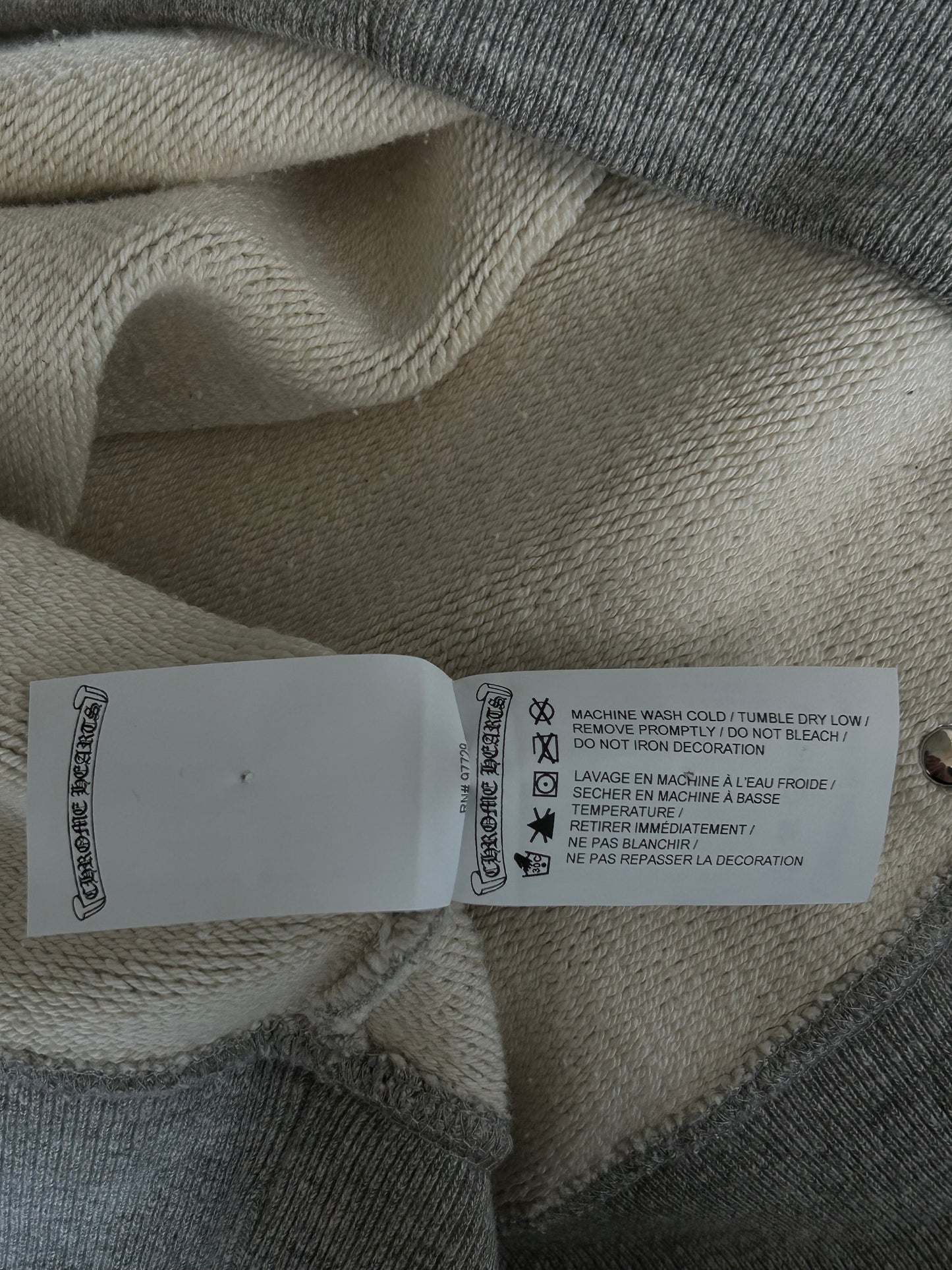 Chrome Hearts Grey & Black Triple Cross CH Logo Embroidered Sweater