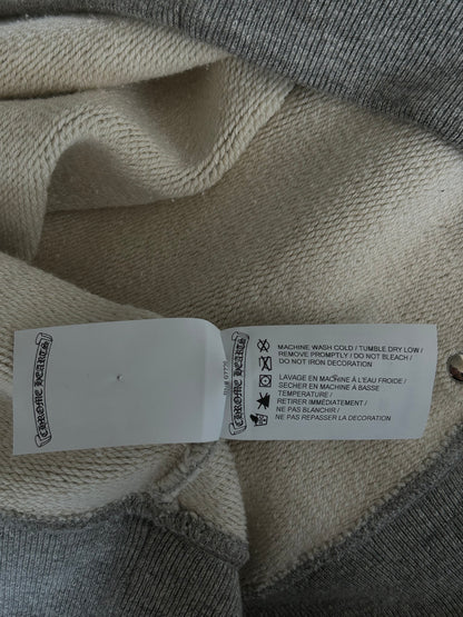 Chrome Hearts Grey & Black Triple Cross CH Logo Embroidered Sweater