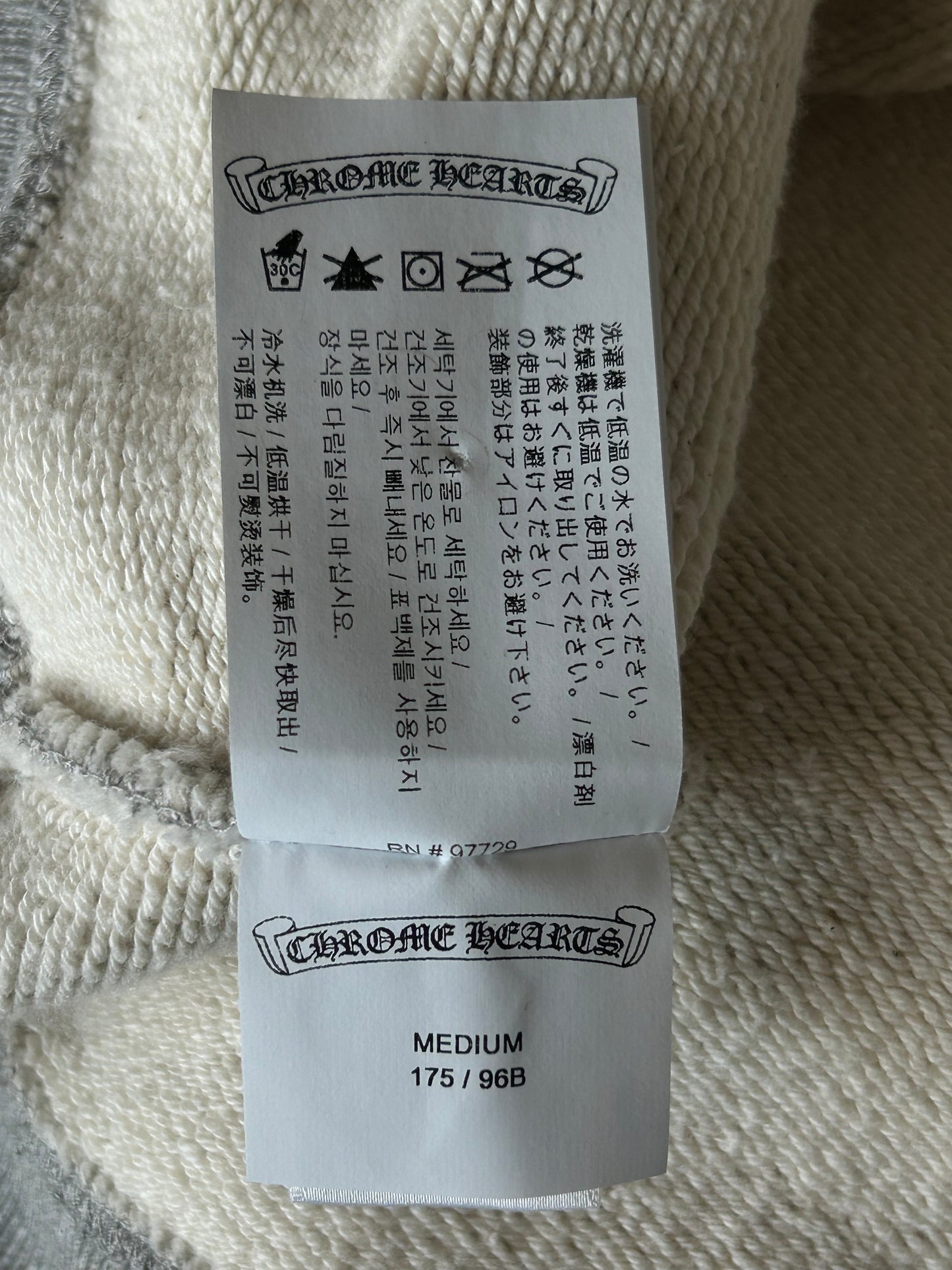 Chrome Hearts Grey & Black Triple Cross CH Logo Embroidered Sweater