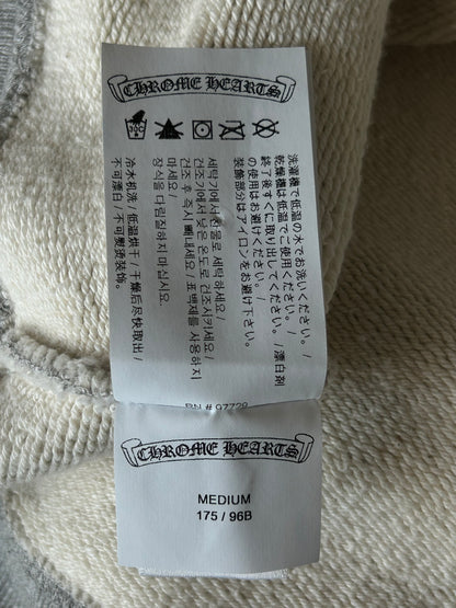 Chrome Hearts Grey & Black Triple Cross CH Logo Embroidered Sweater