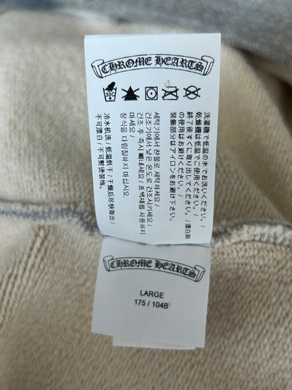 Chrome Hearts Grey & Black Triple Cross CH Logo Embroidered Hoodie
