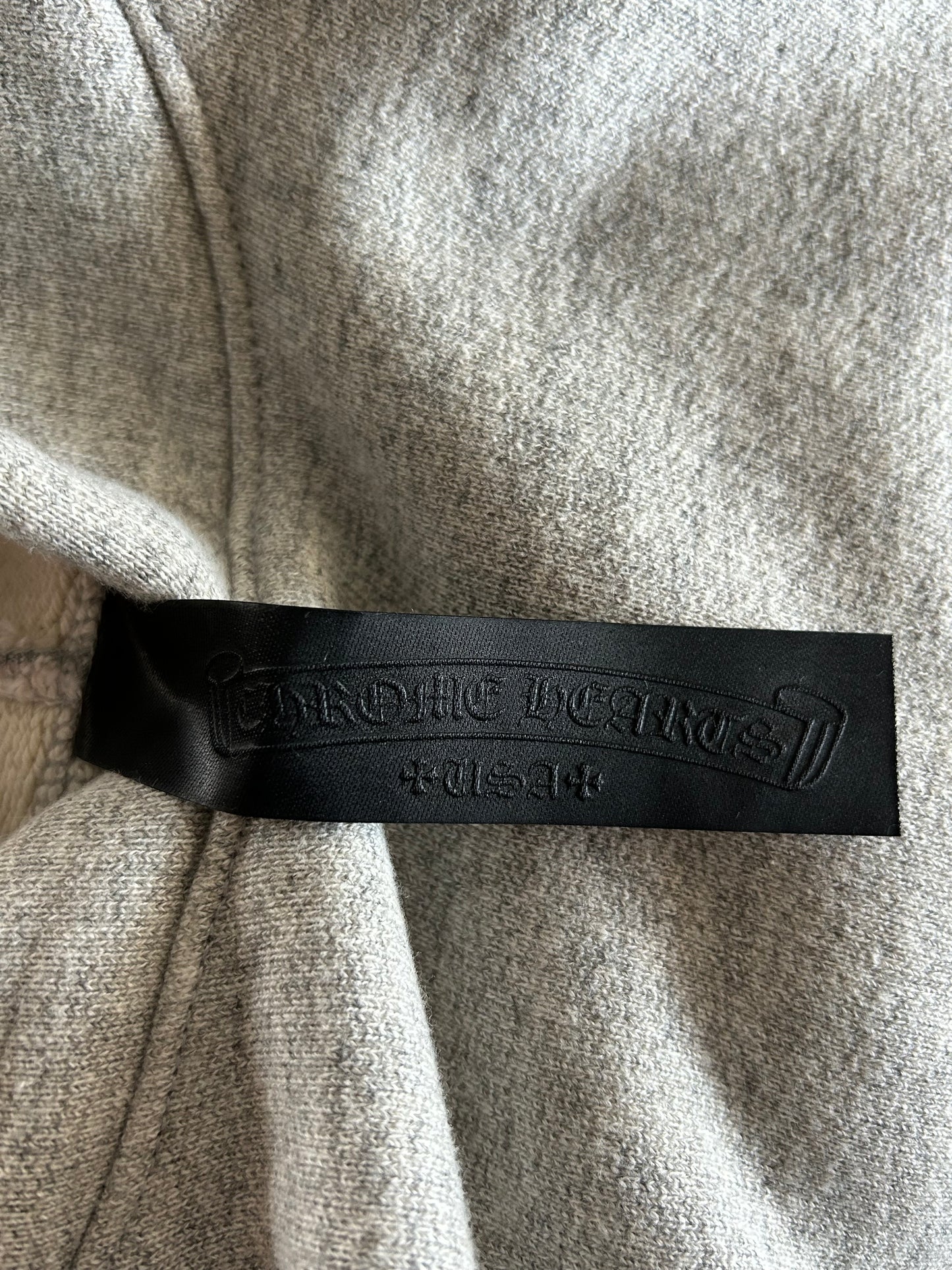 Chrome Hearts Grey & Black Triple Cross CH Logo Embroidered Hoodie