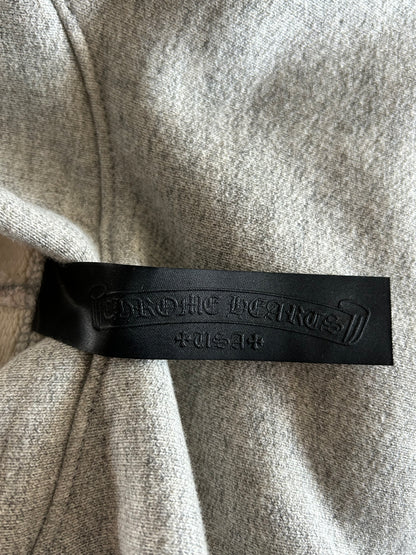 Chrome Hearts Grey & Black Triple Cross CH Logo Embroidered Hoodie