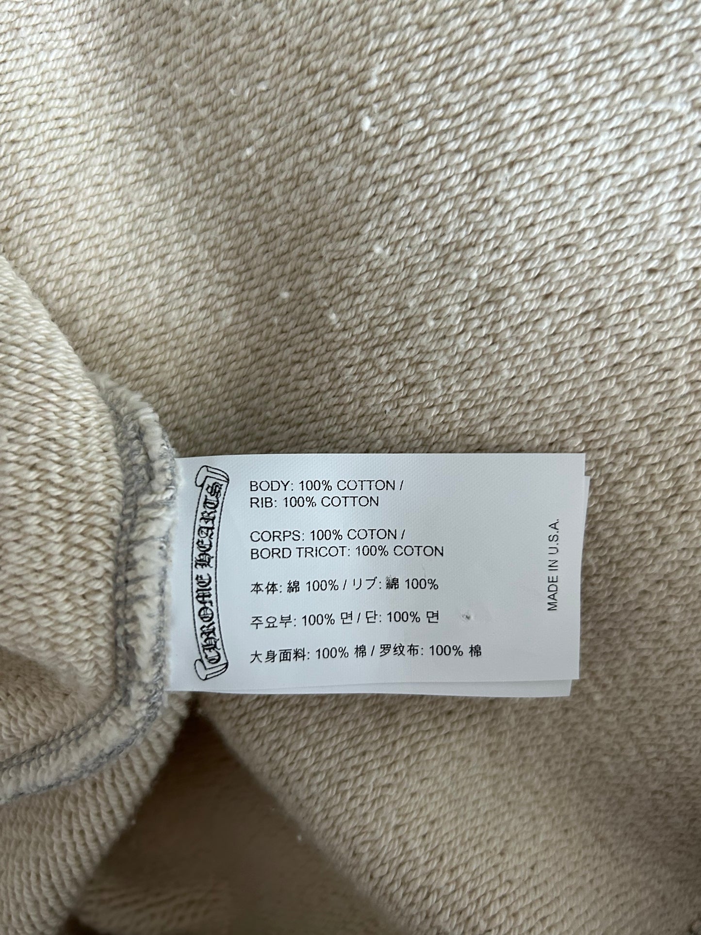 Chrome Hearts Grey & Black Triple Cross CH Logo Embroidered Hoodie