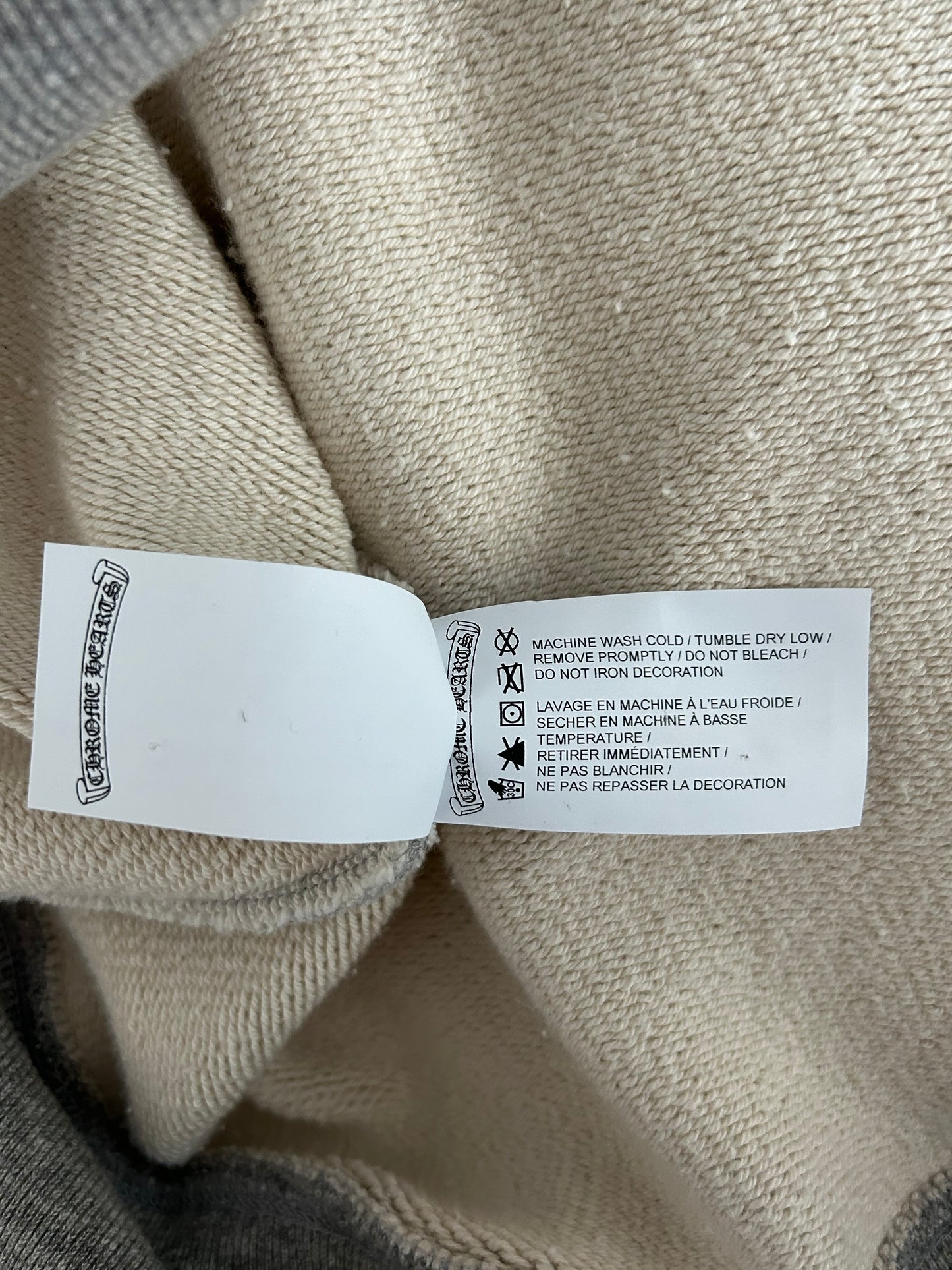 Chrome Hearts Grey & Black Triple Cross CH Logo Embroidered Hoodie