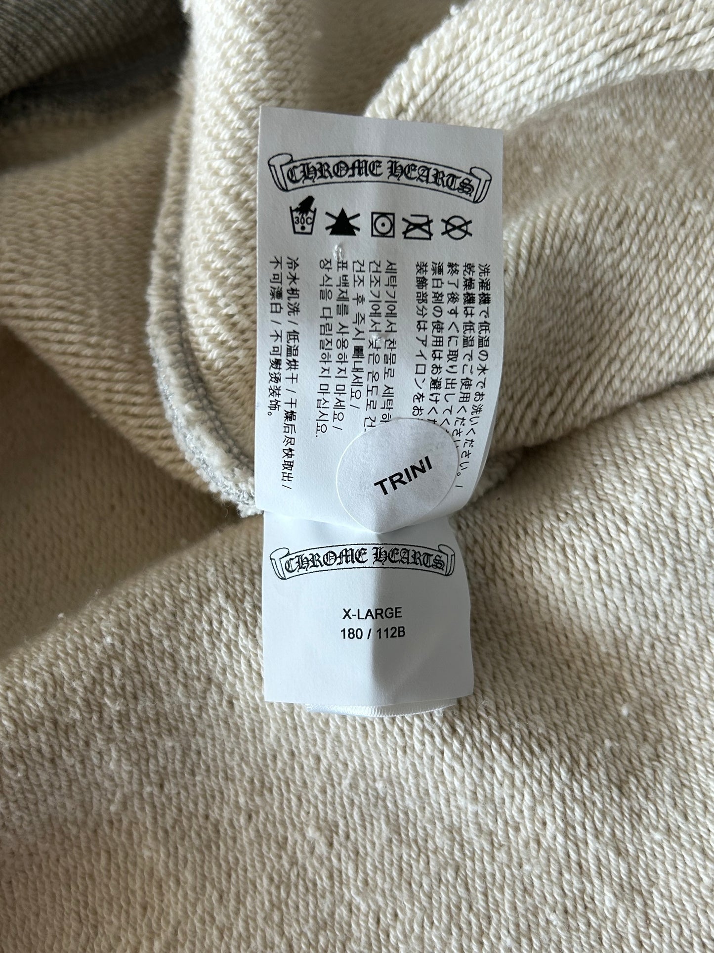 Chrome Hearts Grey & Black Triple Cross CH Logo Embroidered Hoodie