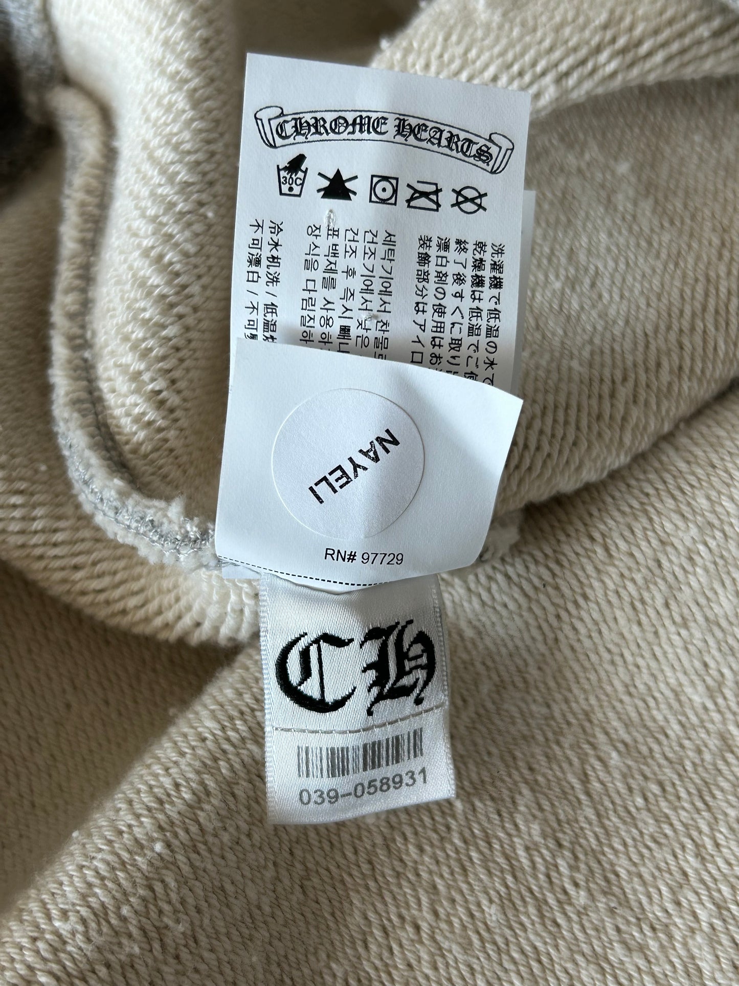 Chrome Hearts Grey & Black Triple Cross CH Logo Embroidered Hoodie