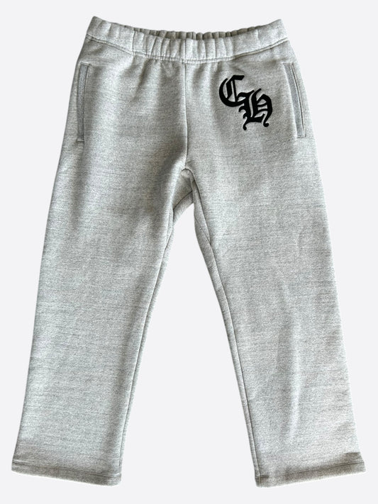 Chrome Hearts Grey & Black CH Logo Embroidered Sweatpants