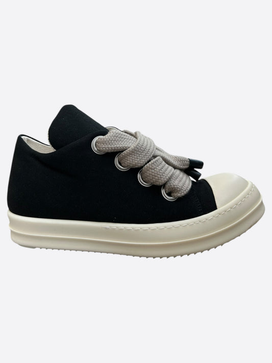 Rick Owens Black & White Jumbo Puffer Low Top Sneakers