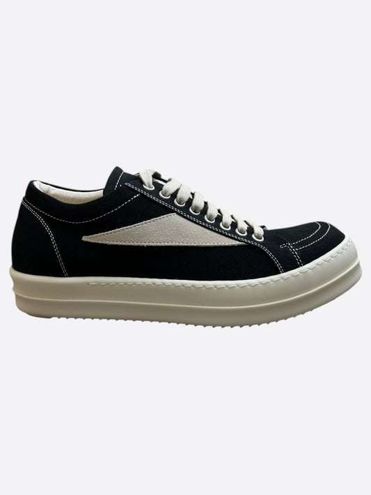 Rick Owens Black & White Vintage Low Top Sneakers
