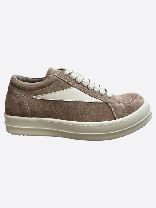 Rick Owens Beige & White Vintage Women's Low Top Sneakers