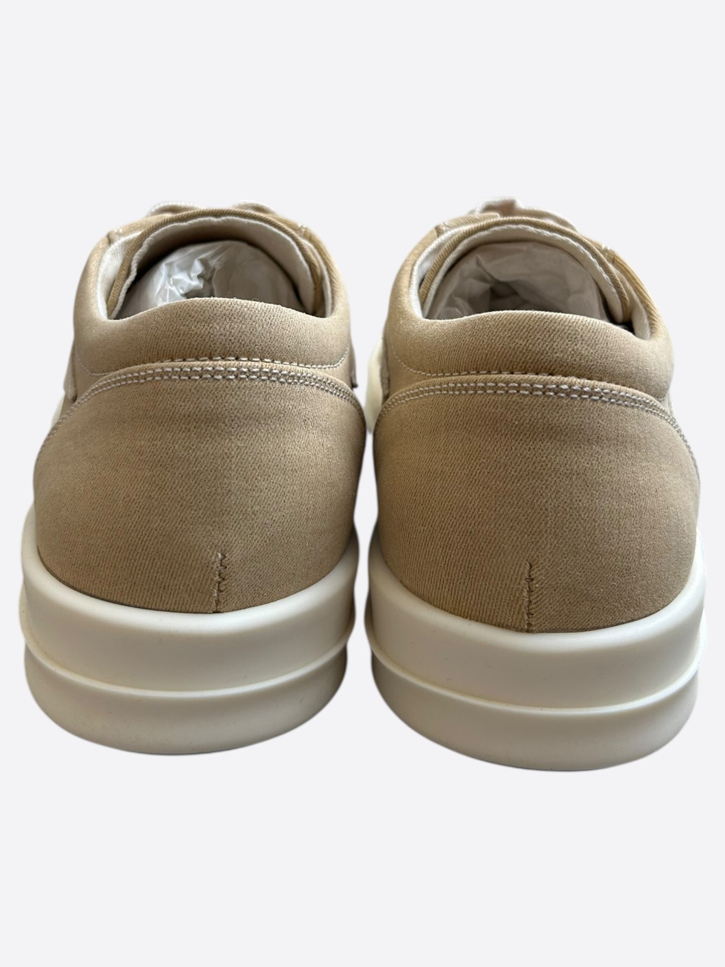 Rick Owens Light Beige & White Vintage Women's Low Top Sneakers