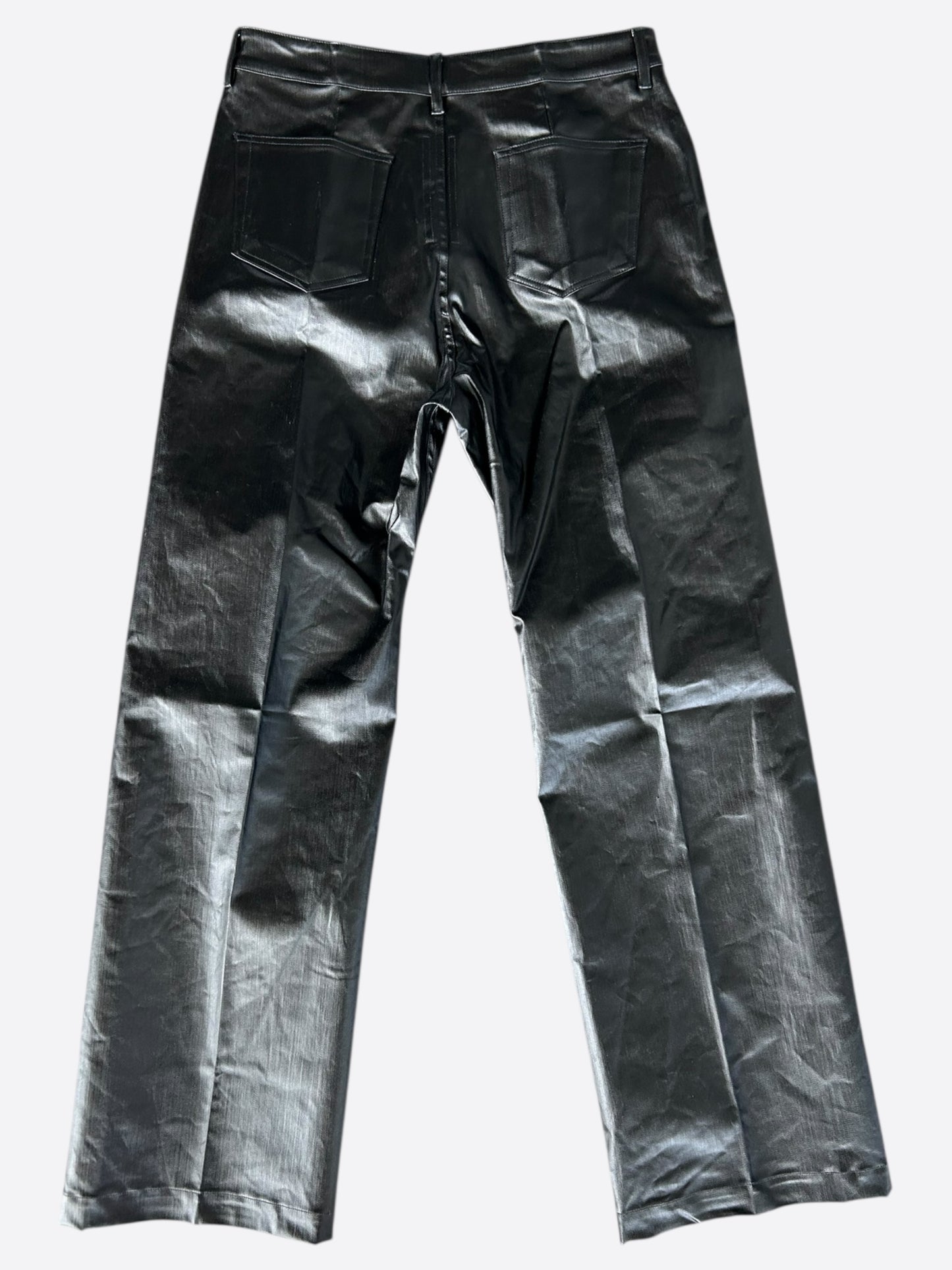 Rick Owens Black Coated Geth Jeans