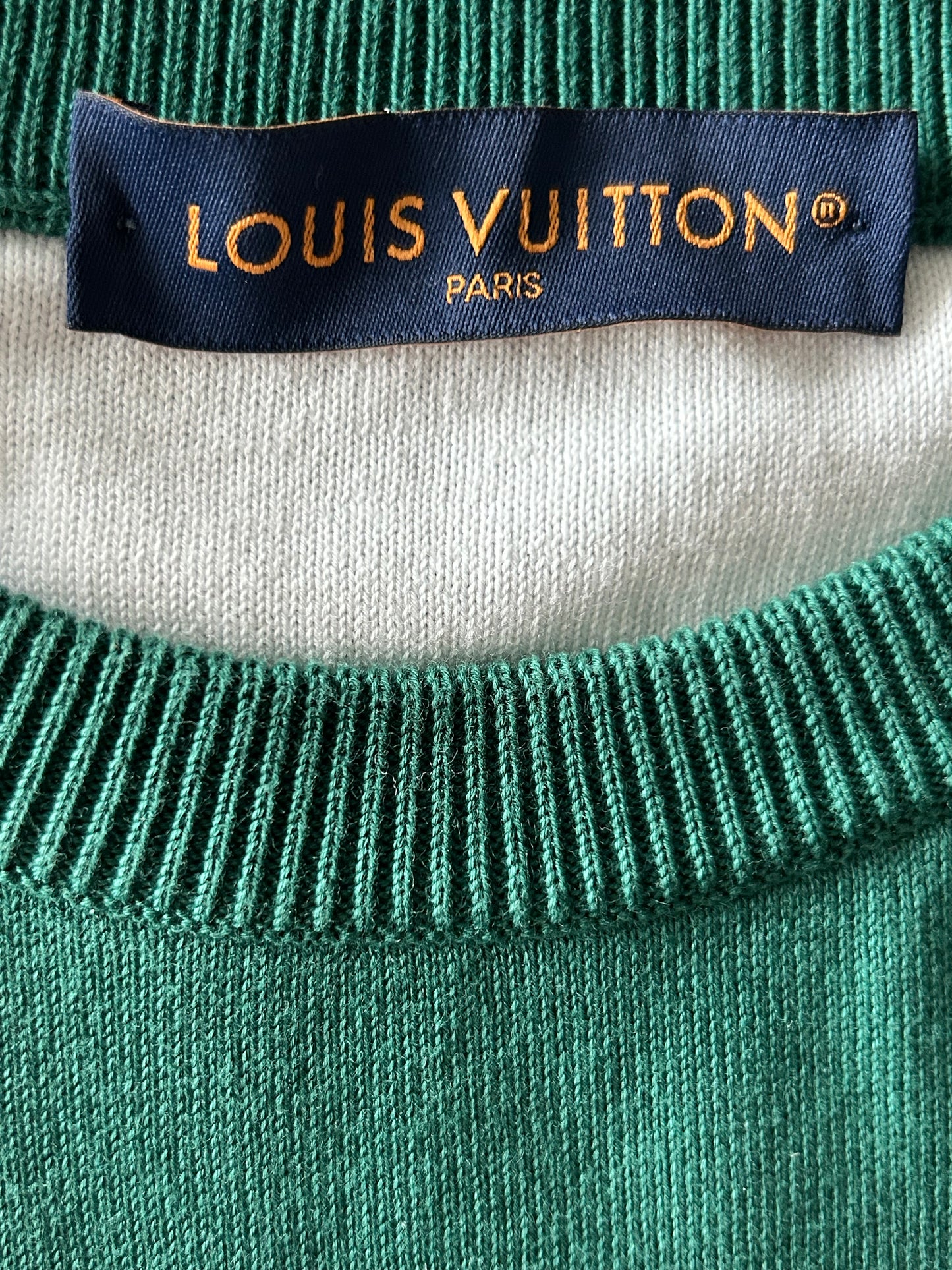 Louis Vuitton Green & White Gradient Monogram Sweater
