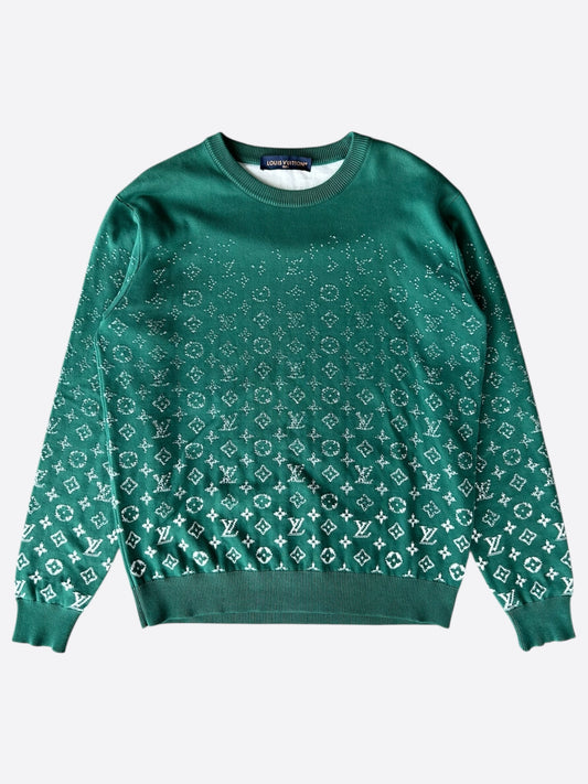 Louis Vuitton Green & White Gradient Monogram Sweater