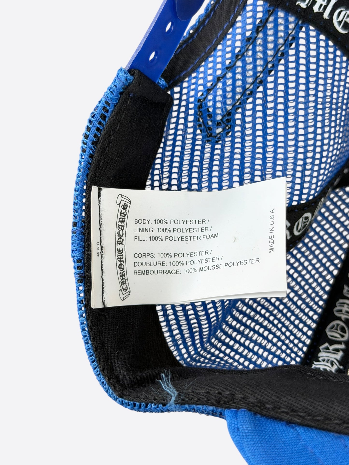 Chrome Hearts Blue & White Multicolor Cross Trucker Hat