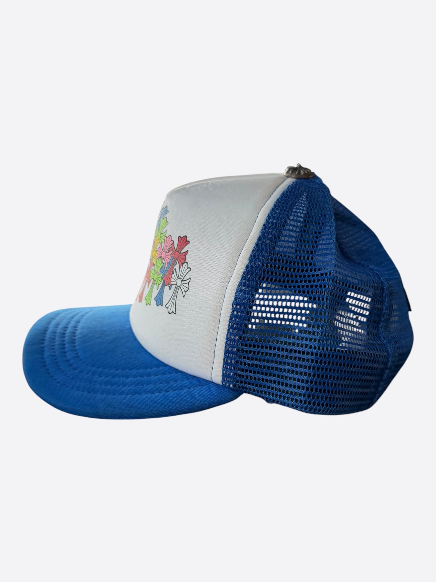 Chrome Hearts Blue & White Multicolor Cross Trucker Hat