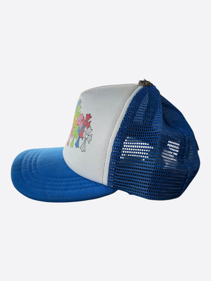 Chrome Hearts Blue & White Multicolor Cross Trucker Hat