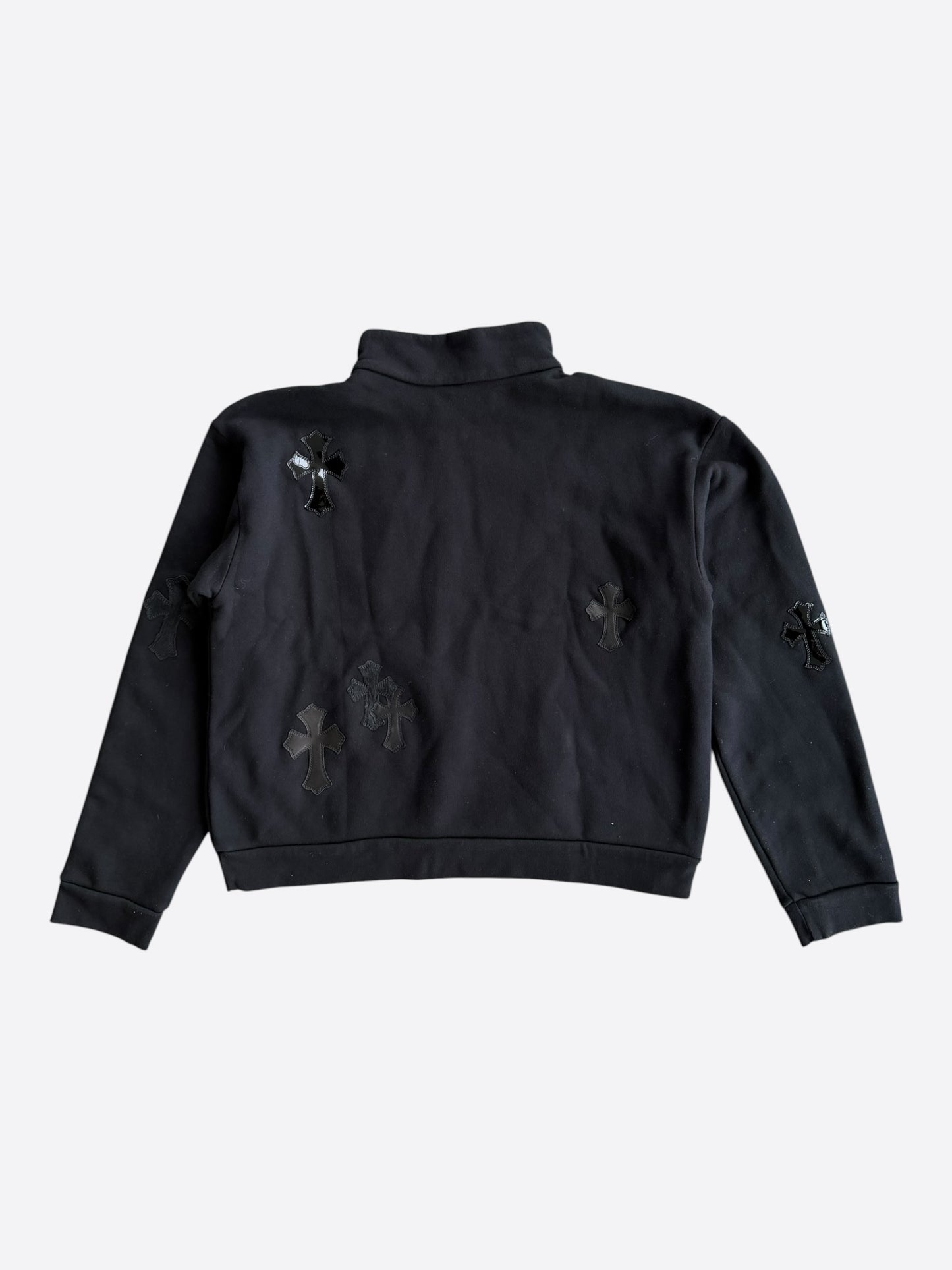 Chrome Hearts Black Cross Patch Quarter Zip Sweater